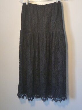 Kush Black Lace A-Line Midi Maxi Skirt